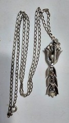 Vintage Art Deco Style Sterling Silver & Marcasite Drop Tassel Necklace