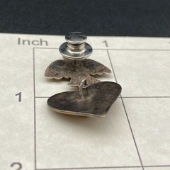 Vintage Paoletti Bird Love Heart Mixed Metals Silver Tac Pin