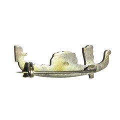 Vintage 800 Silver Italian Venetian Gondola Marcasite pin brooch 43 mm Used