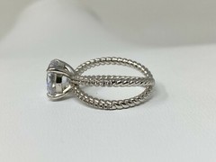 Beautiful White Gold-Plated CZ Cubic Zirconia Size 7.75 Ring