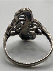 Vintage Sterling Silver Open Work Designed Ring – Size 6