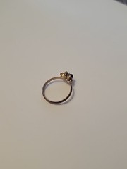 Vintage 14k Gold Electro Plate Onyx/ Pearl Gems Cubic Zirconia Ring Size 7