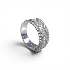 1.35cttw. White Diamond Ring in 18k White Gold 6.25US 7.12g.