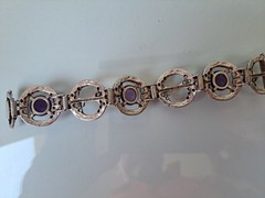 Exquisite, old Bracelet, 925 Silver, with Amethysts, Teka Theodor Klotz, 49.6g