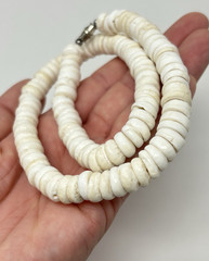 Vintage Puka Shell Necklace 18.5″ Surfer Hawaiian 10mm 83 grams