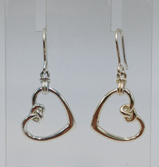 VTG 925 Heart Knot Earrings 1.5in Drop Sterling Silver 2g Lightweight Openwork