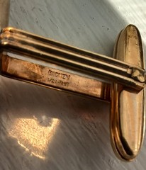 Vintage Yellow Gold-Filled Bullet Back Cufflinks Lot of 2 Oval & Round