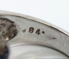 Gem Quality Tanzanite Fine Diamond Heavy 14k White Gold Vintage Statement Ring