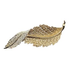 Sarah Coventry Pin & Clip Earrings 1961 Rhinestone Fashion Leaf Collection