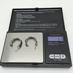 Vintage Judith Jack Sterling Silver 925 Marcasite Hoop Earrings