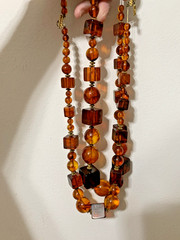 Vintage Honey Butterscotch Cognac Amber 22”long,double strand Necklace 2002grams