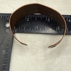 Vintage Copper Bell Trading Cuff Bracelet Western Ethnic Wide Stamped 6”