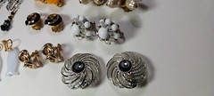Vintage Lot Clip/Screw on Earrings 3 Signed Faux Pearl Silvertone 14 Pairs