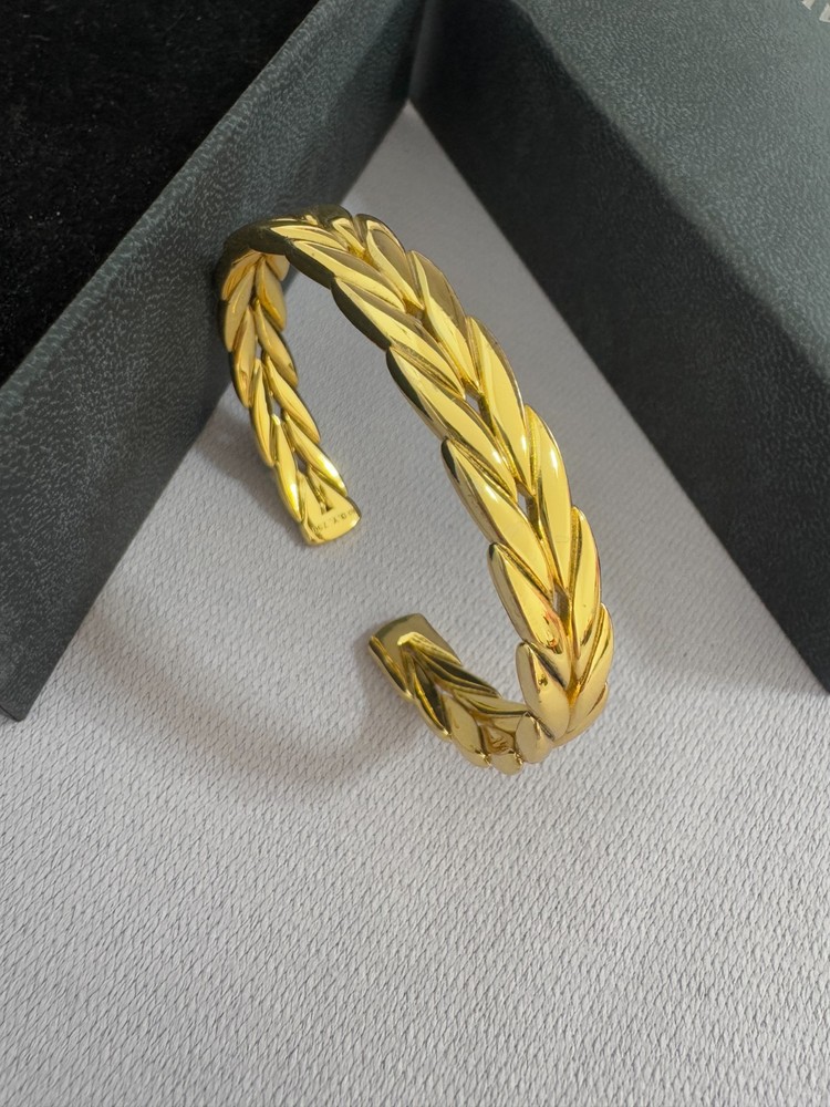 Designer *DavidYuman* Open Cuff Bangle Bracelets Women/Men 18K Gold Loop Wrist