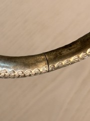 Antique Saigon Argent Dragon Silver Hinged Bangle Bracelet 1920s Art Deco