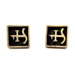 Vintage Stephen Austin Cattle Brand Screw Back Earrings STERLING 11.75g