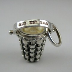 Sterling Silver Candle Basket Charm for Bracelet Brown County BCB Jewelry