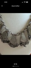 Vintage Egyptian Revival Scarab Beetle Necklace Turquoise Silver Tone Jewelry