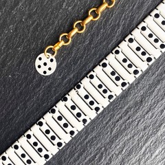 Off-White Black Polkadot Vintage 80s Choker Necklace Adjustable Length