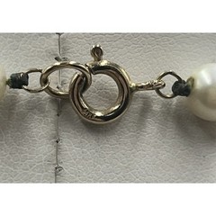 Vintage 14K Yellow Gold Clasp Hand Knotted Cultured Cream Pearl Necklace As Is