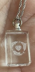 Vintage Dolphin Heart Clear Square Charm Silver Chain