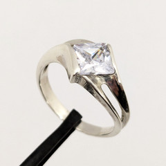 Vintage Elegant RING Silver 925 with Chic Bright Stone -size: 9.25US (19mm)| #25
