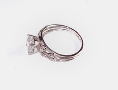NEW VTG Women’s 10KWG Ring W/ Round Cut Clear CZ 2.0 CTTW Size 7 – G8