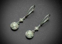 2.85Ct Art Deco Style Lab Created Diamond Anniversary 14k White Gold FN Earring