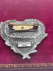 Birds and Blooms Silver Pewter Pin Brooch Lot Of 3 Vintage 1999 2004 2000 L.E.