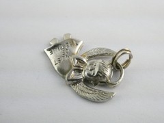 Vintage Sterling Silver Angel Most of the Time Charm Pendant 925 2.7g 1 Inch