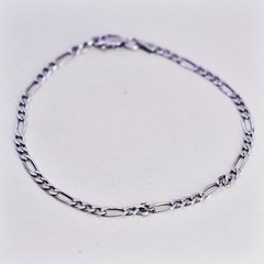 7.5”, 2mm, Vintage sterling 925 silver flatten curb bracelet