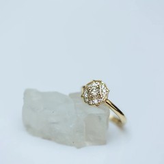 Vintage & Antique Style 0.49 TCW Round Cut Moissanite Floral Engagement Ring