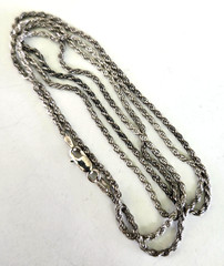 Vintage 925 Italy HAN Rope Chain Necklace 29.5″ 9.61 Grams
