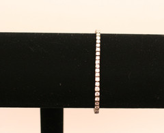 Vintage Sterling Silver 925 CZ Tennis Link Bracelet 6 1/2″ long 10.96 grams