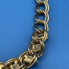 NECKLACE vintage 1960s light blue glass Marquise shape silvertone chain 17″