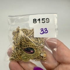 Vintage 1928 Necklace Gold Tone Filigree Pendant Purple Acrylic Center 28″