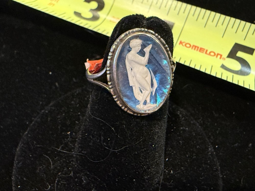 OLD BUTTERFLY WING RING 1839 – 1841 Neustadt & Barnett BIRMINGHAM SILVERSMITH