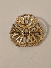 Vintage Goldtone White Navette Brooch And Clip-on Earrings Set Juliana Style