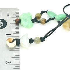 Multi Color Carved Jade Fetish Necklaces Lot Of 2 Pcs Adjustable Length Cord