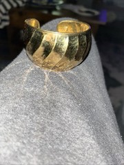 QVC ITALY 18K GOLD ON STERLING SILVER 7.5 IN CUFF BRACELET 40MM