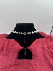 Vintage Sterling Silver Rock Crystal Graduated Hand Knotted Necklace 19”