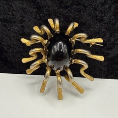 Vintage Insect Brooch Abstract LARGE Gold Tone READ