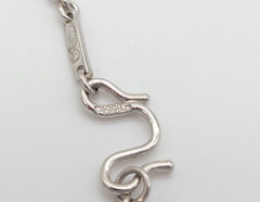Art Deco Pt950 Platinum Solid Bar Link Chain Necklace 22.5″ inch Chinese