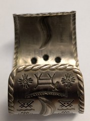 Native American Cuff Bracelet ~ Navajo Vintage Jewelry ~ Nickel Silver ~ Bell