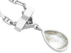 Antique 0.68Ct Diamond and 9k White Gold Necklace Circa 1930