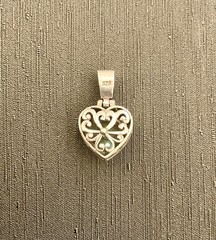 Vintage Sterling Silver 925 & Turquoise Heart Pendant
