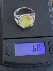 Vintage Designer Faceted Prehnite Cocktail Statement Ring Size 9 Sterling Silver