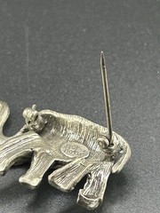 Hobe Tusked Silver Tone Elephant Brooch