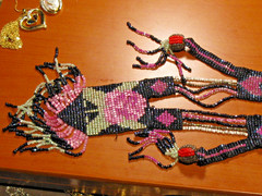Bib Necklace Seed Bead Southwest Native Tribal Ethnic Statement Jewelry 25″ Long