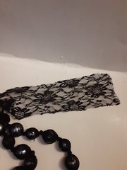 Estate Lace Faux Pearls Lanvin? Style Sash Necklace